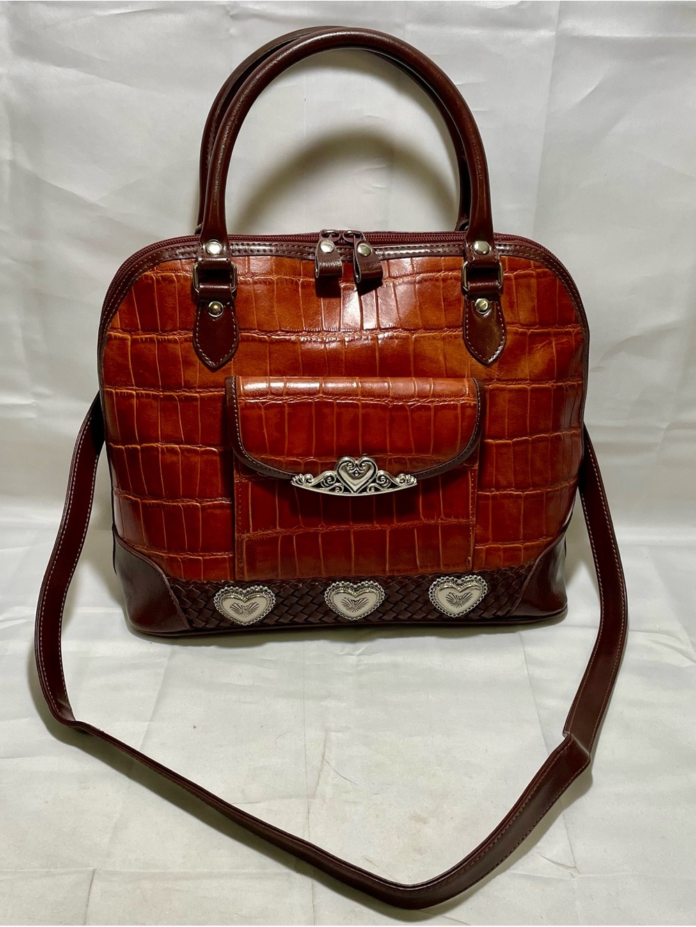 Marc Chantal (M.C.) Croc- Embossed 3 Way Bag ✨Vintage, Y2K✨
